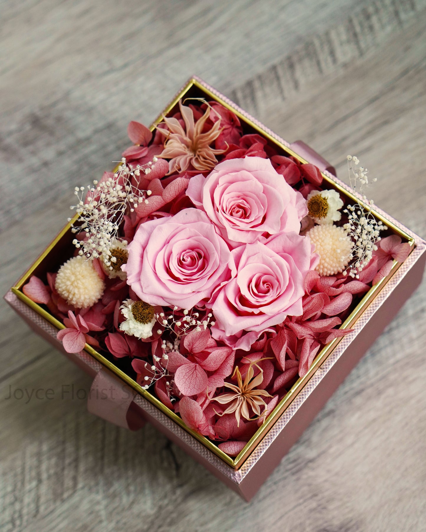 Preserved Flower Blooming Box - Pink Rose