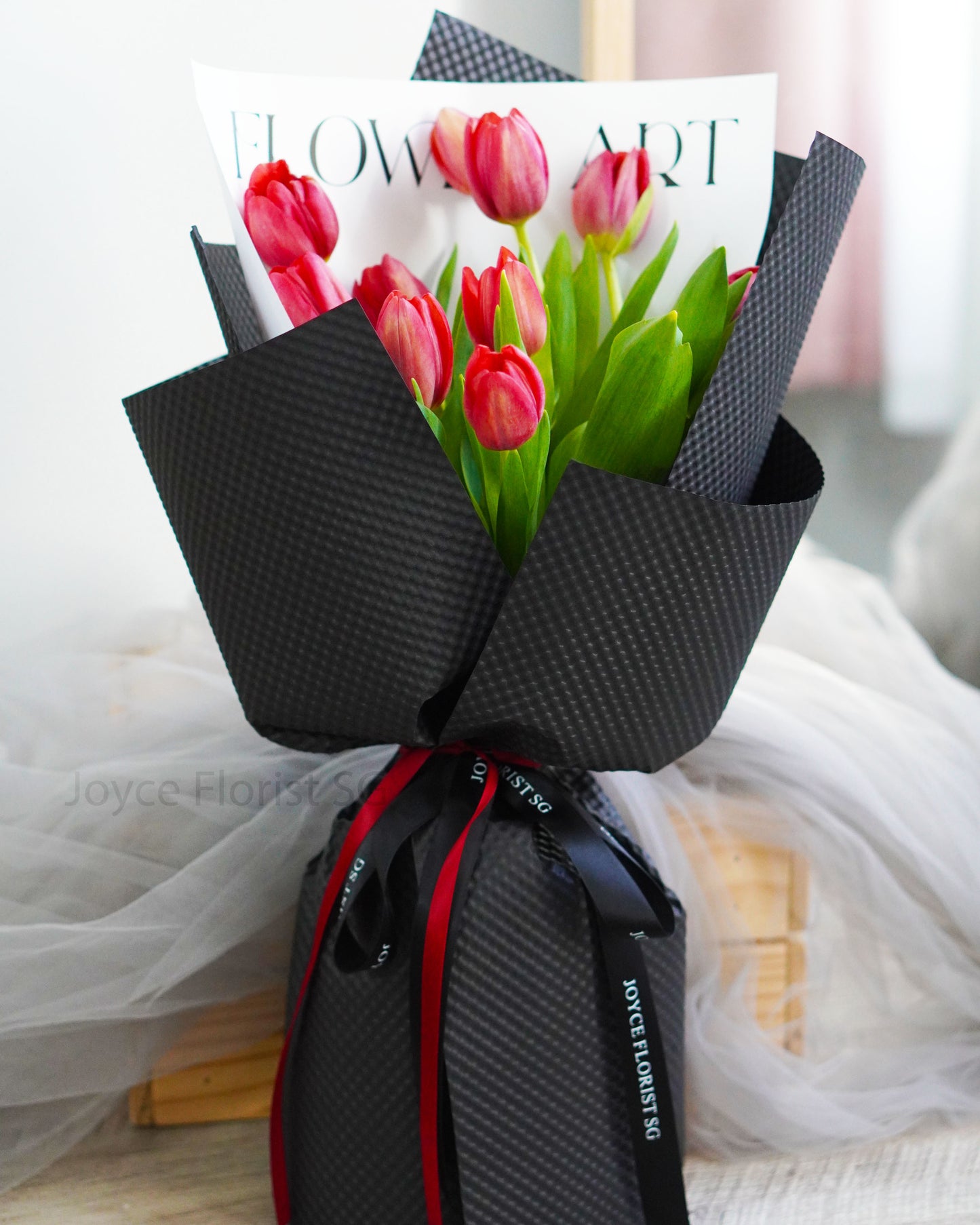 Tulip Flower Bouquet - 8 Red Tulip