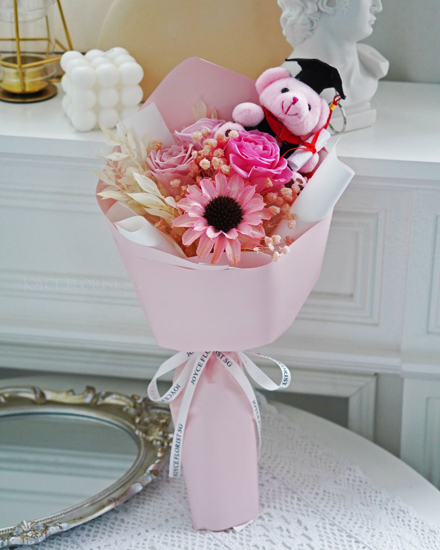 Preserved Graduation Flower Bouquet - Pink Cutie