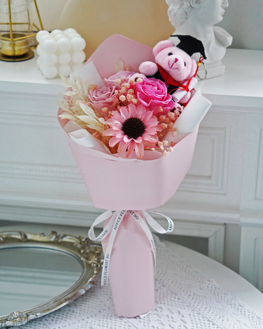 Preserved Graduation Flower Bouquet - Pink Cutie