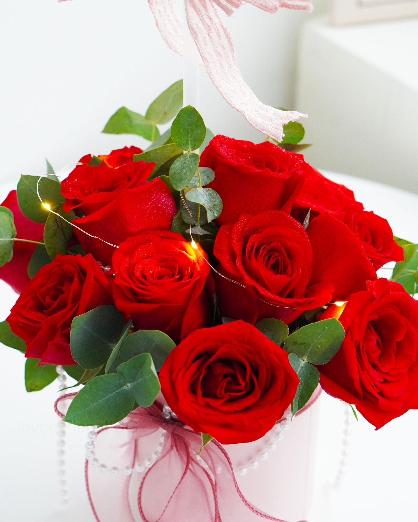 Flower Bloom Box - Red Rose With Bubble Balloon