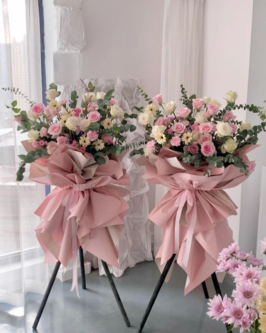 Grand Opening Flower Stand - Blushing Triumph