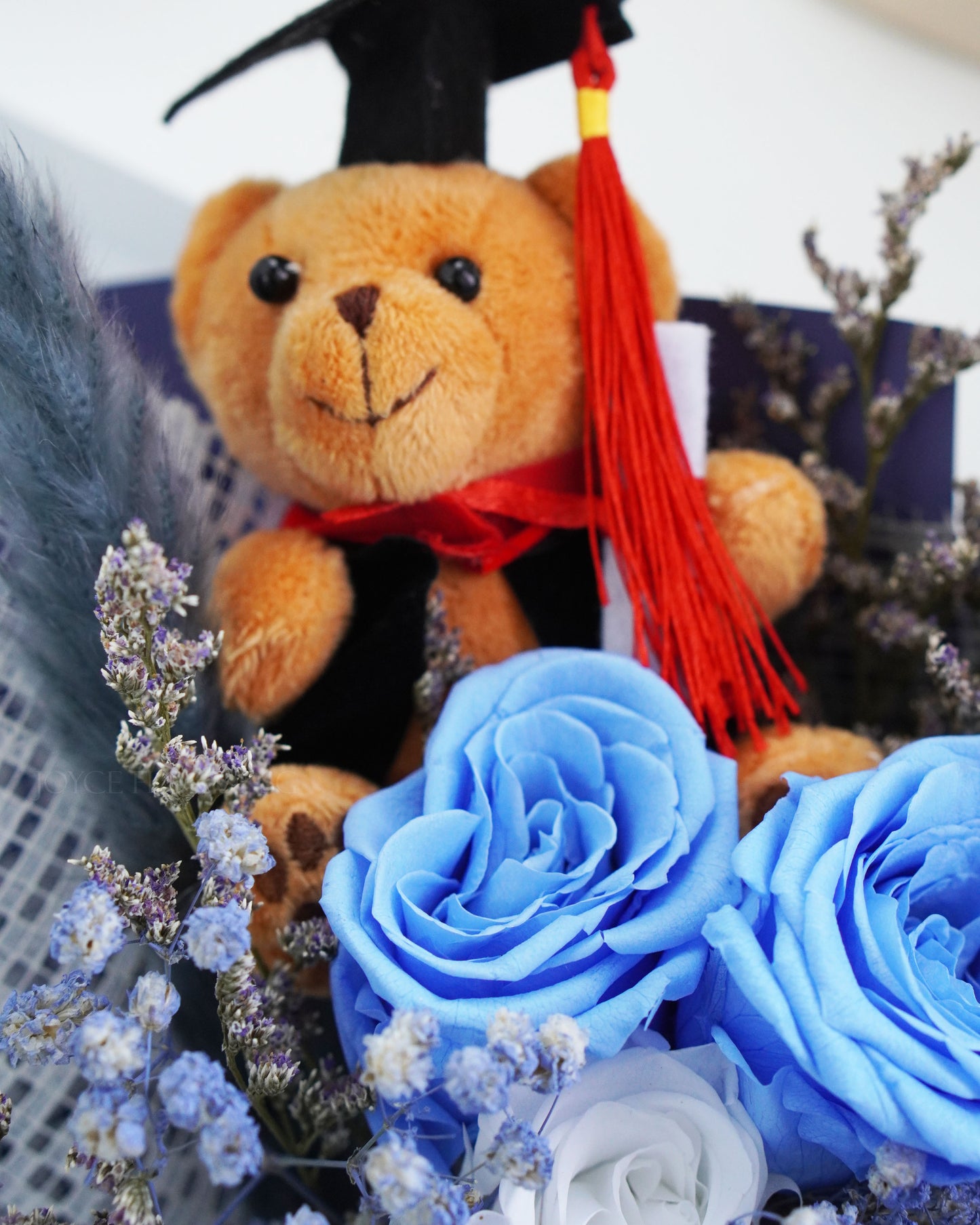 Preserved Graduation Flower Bouquet - Blue Cutie