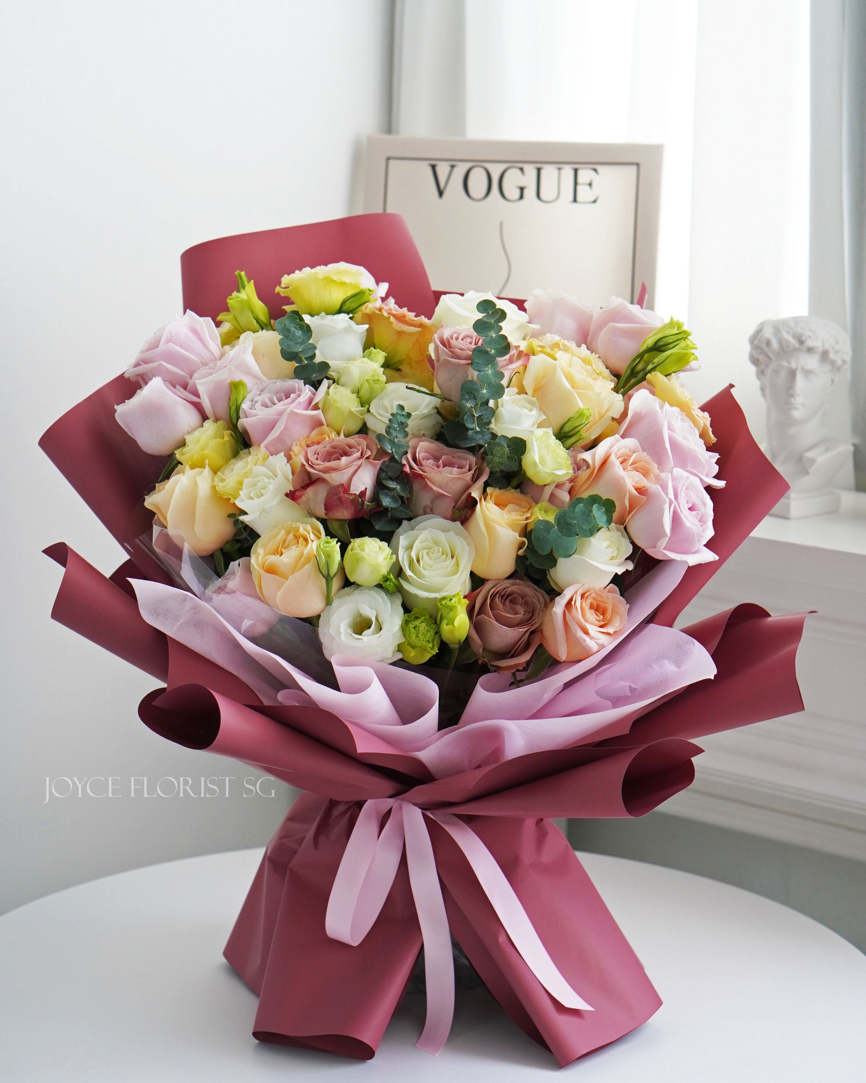 33 Rose Flower Bouquet - Cerise Roses – Joyce Florist SG