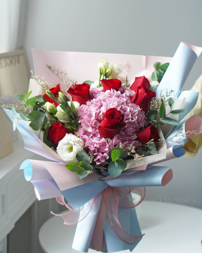 Pink Hydrangea Flower Bouquet - Warmly Loved