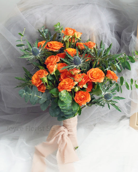 Bridal Wedding Bouquet - Orange