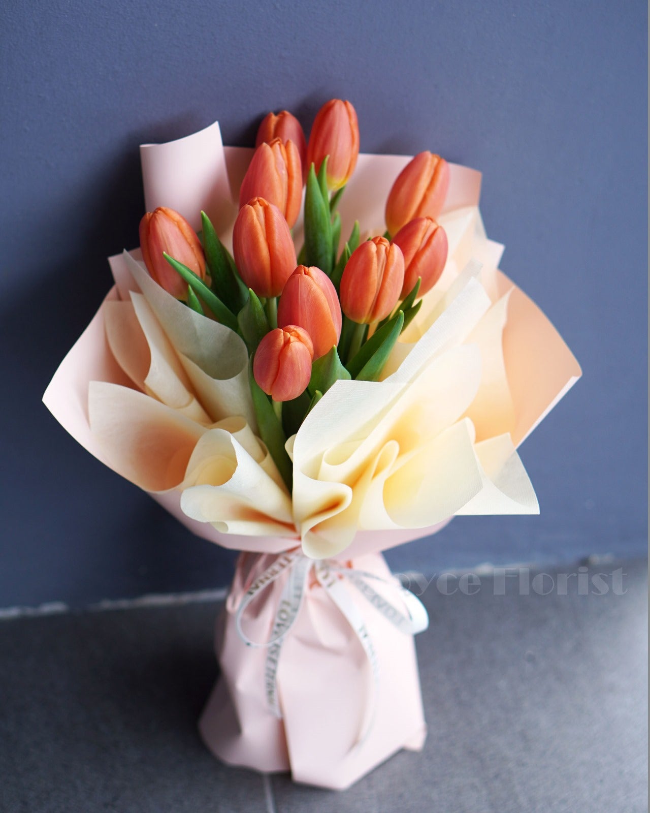 Tulip Flower Bouquet - 9 Orange Tulip