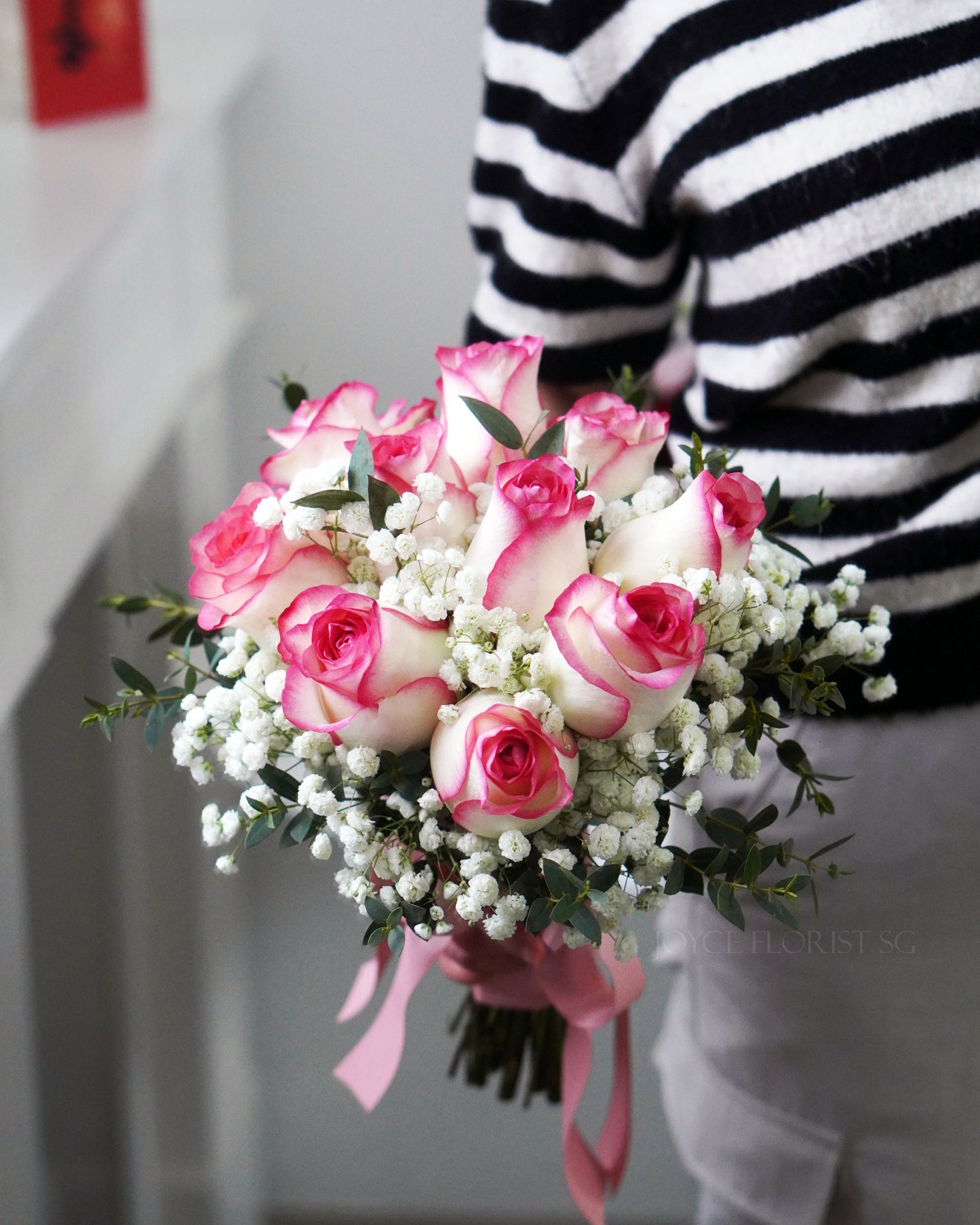 Bridal Wedding Bouquet - 2 Tone Pink Rose