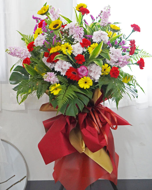 Grand Opening Flower Stand - Red & Gold