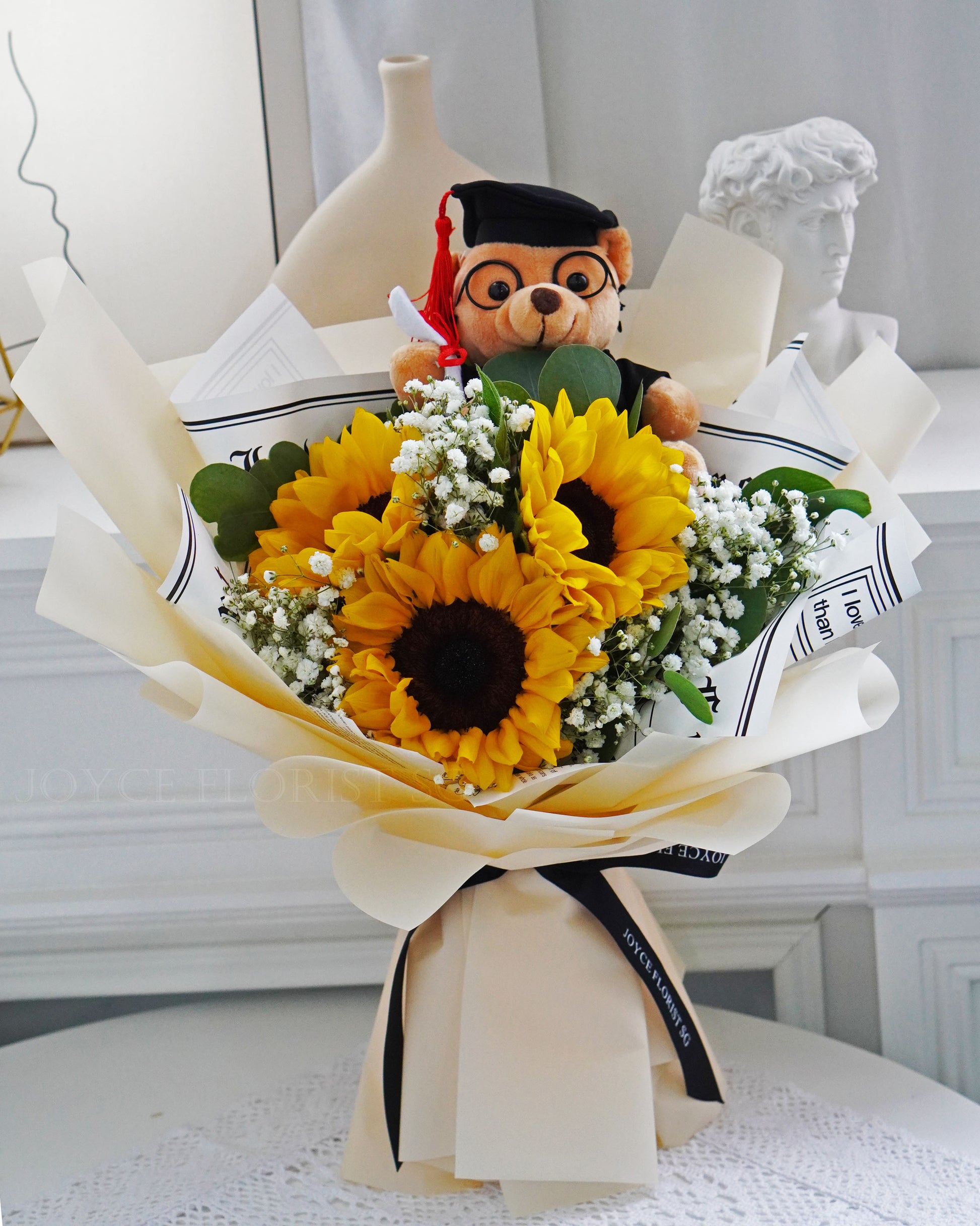 Sunflower Graduation Bouquet With Bear - Turning Point