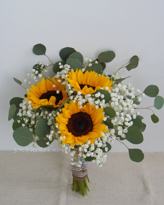 Bridal Wedding Bouquet - 3 Sunflowers