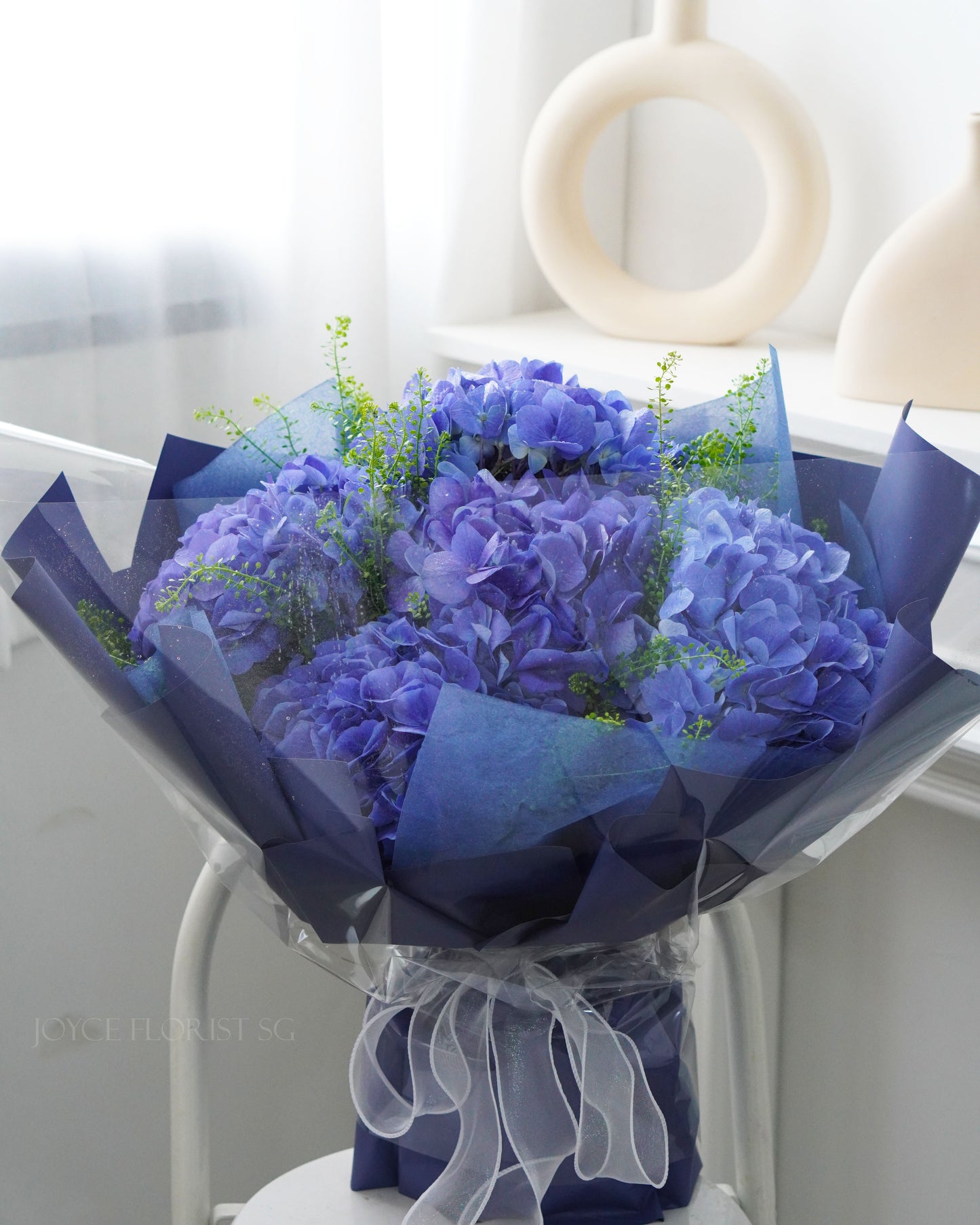 Hydrangea Flower Bouquet - Deep Blue