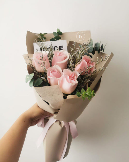 Rose Flower Bouquet - 5 Pink Rose