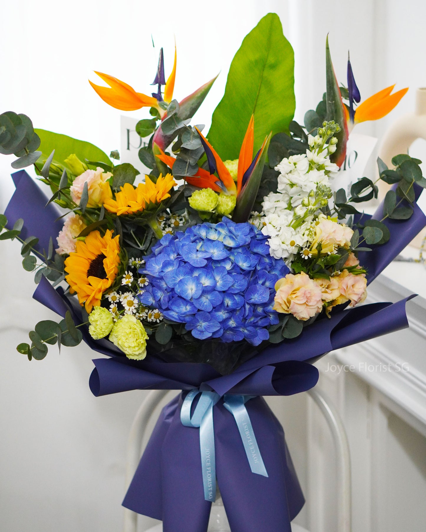 Fresh Flower Bouquet -Blue Tint