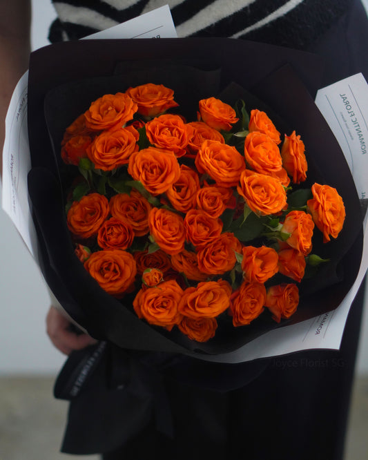 Fresh Flower Bouquet - Orange Spray Rose