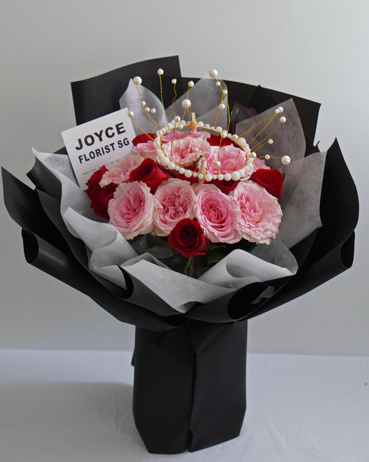 19 Rose Flower Bouquet - Pink & Red Rose