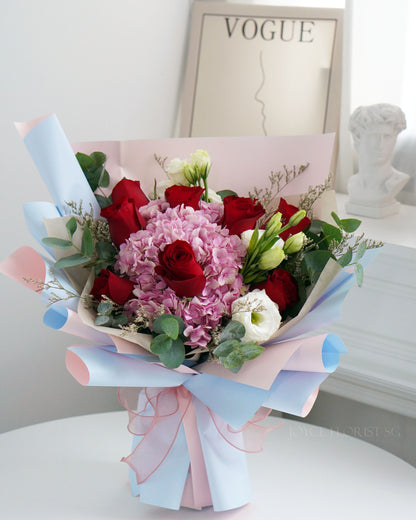 Pink Hydrangea Flower Bouquet - Warmly Loved