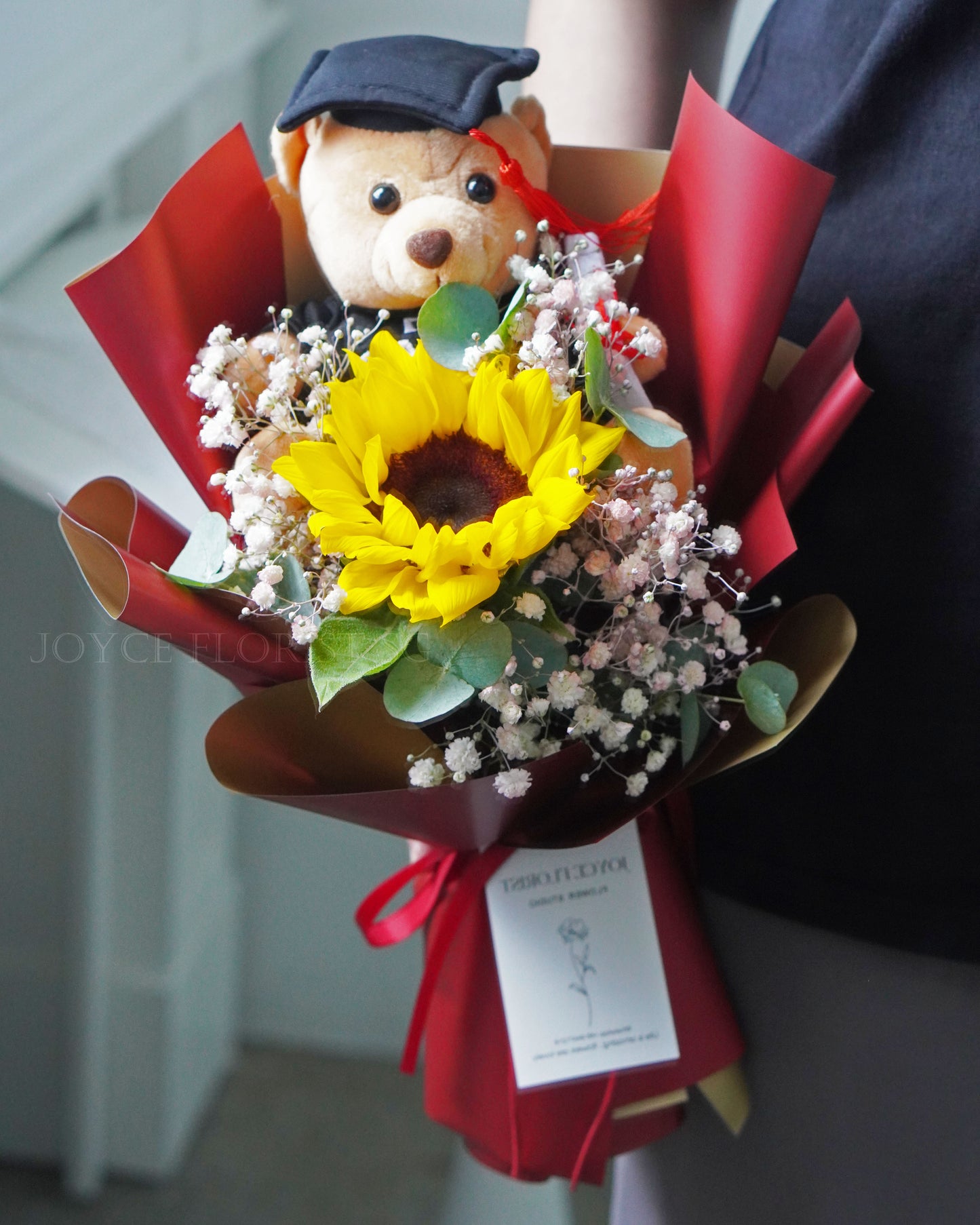 Sunflower Graduation Bouquet With Bear - Best Wishes