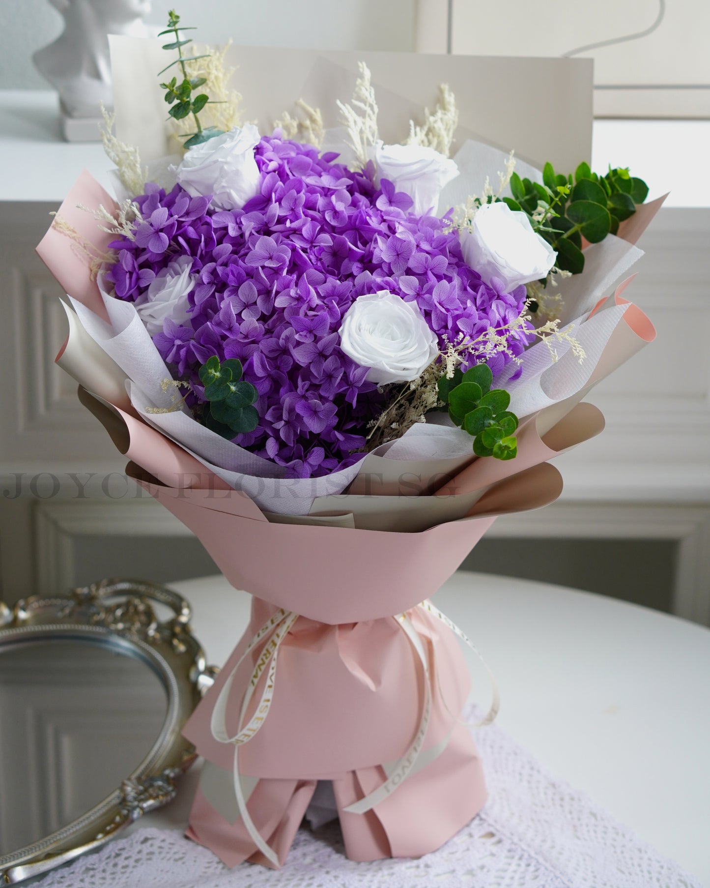 Preserved Flower Bouquet - Violet Hydrangea