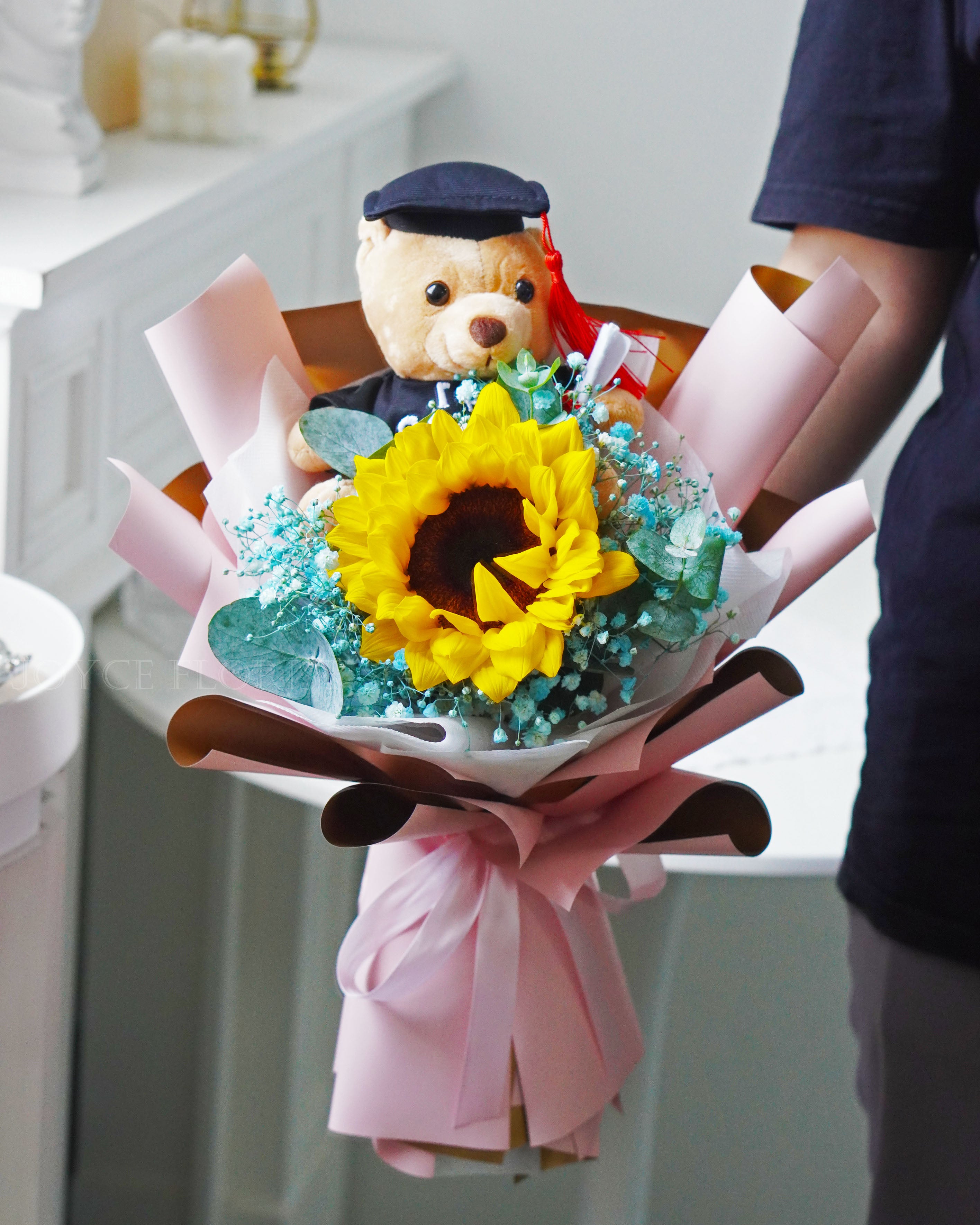 Sunflower Graduation Bouquet With Bear Best Wishes Joyce Florist SG