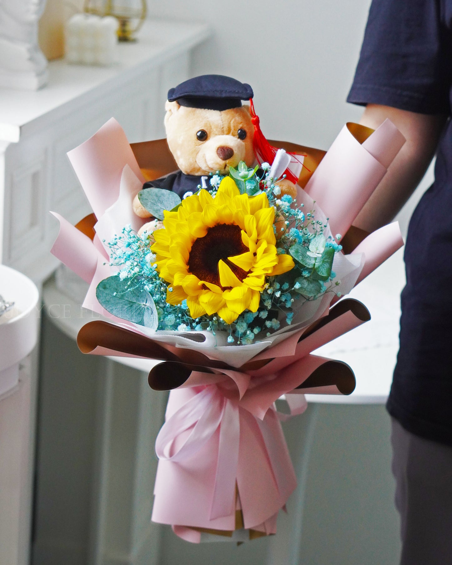 Sunflower Graduation Bouquet With Bear - Best Wishes