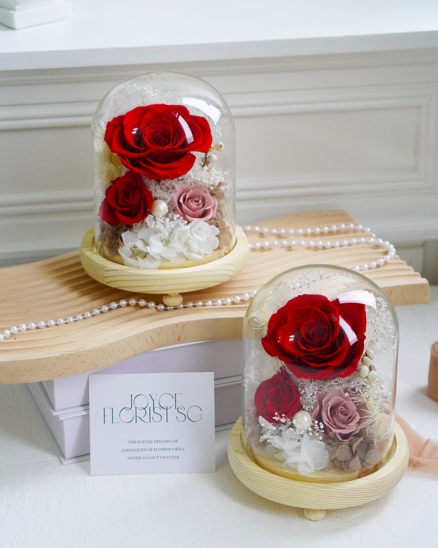 Preserved Flower Dome - Red Rose