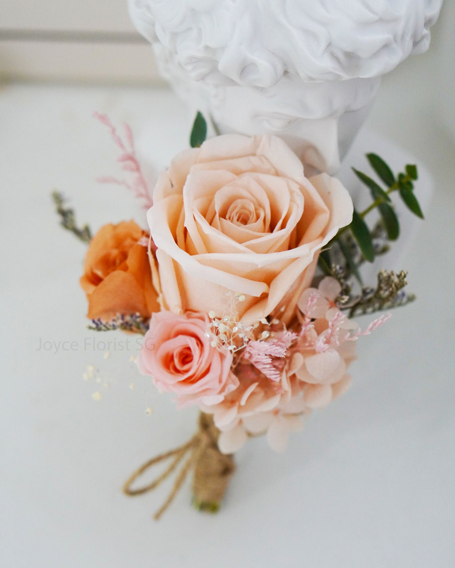 Boutonnieres - Preserved Peach & Pink Rose