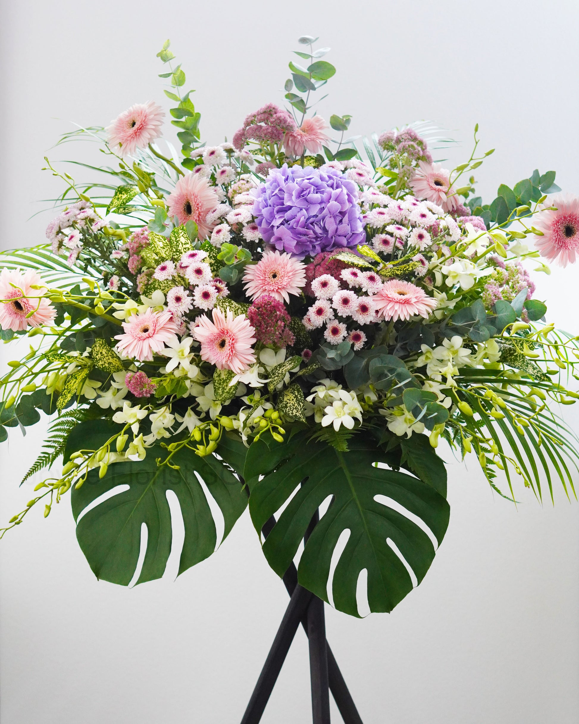 Grand Opening Flower Stand | Congratulatory Flower Stand | Purple Hydrangea