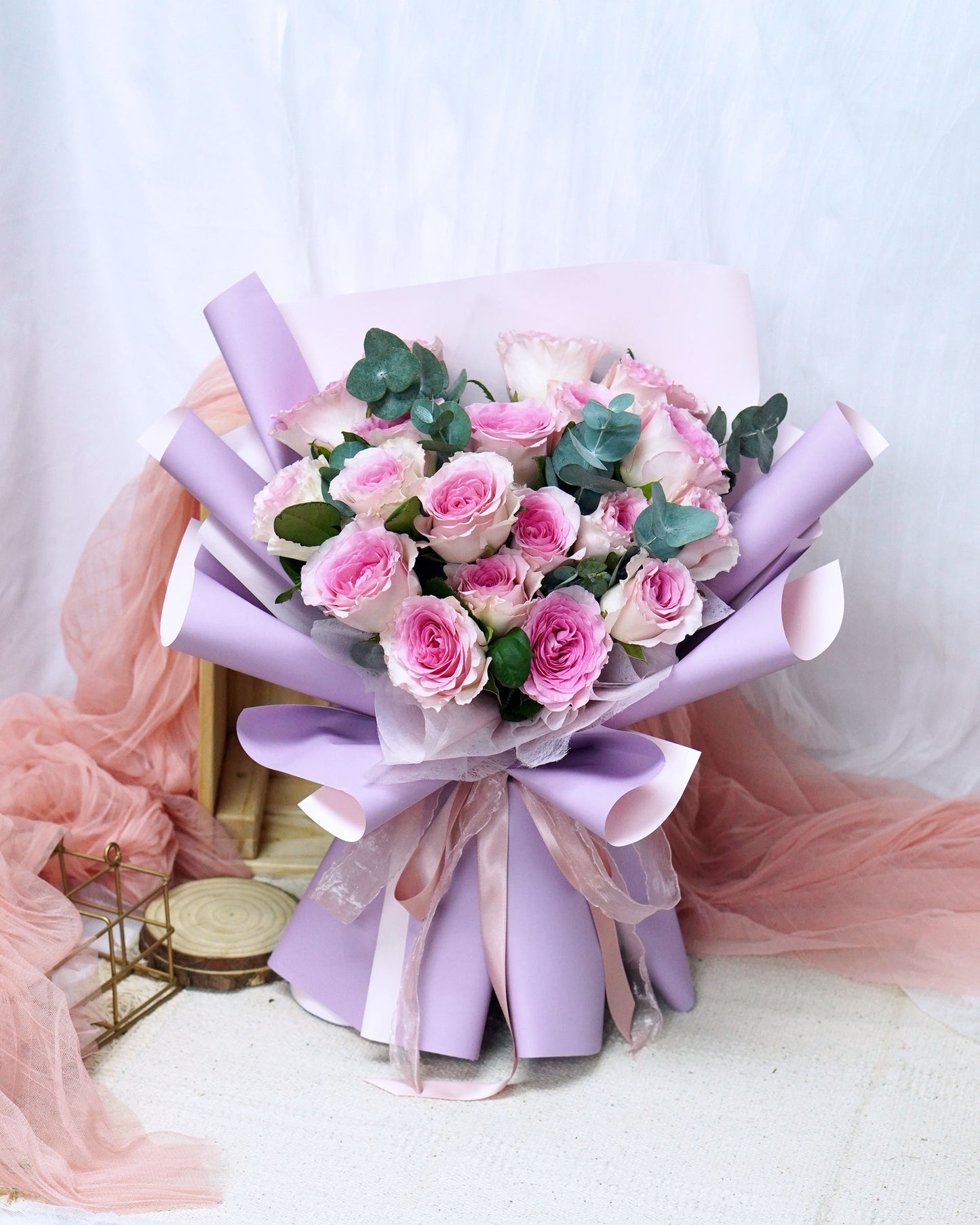 19 Rose Flower Bouquet - Pink Girl