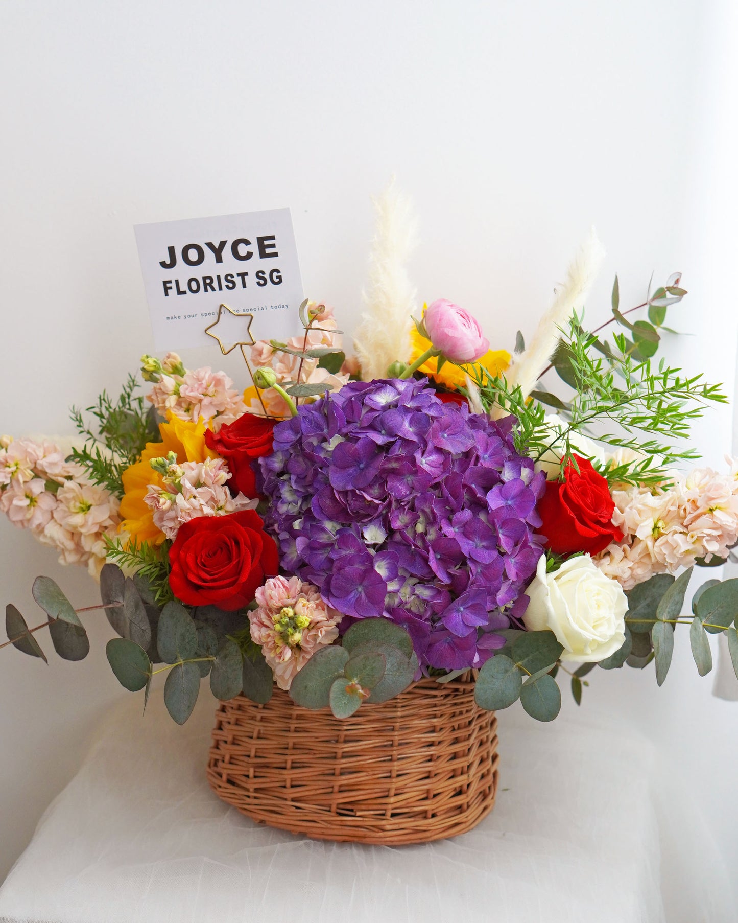 Flower Bloom Basket - Purple Hydrangea