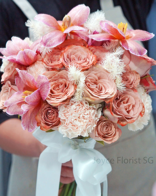 Bridal Wedding Bouquet -  Cappuccino Rose