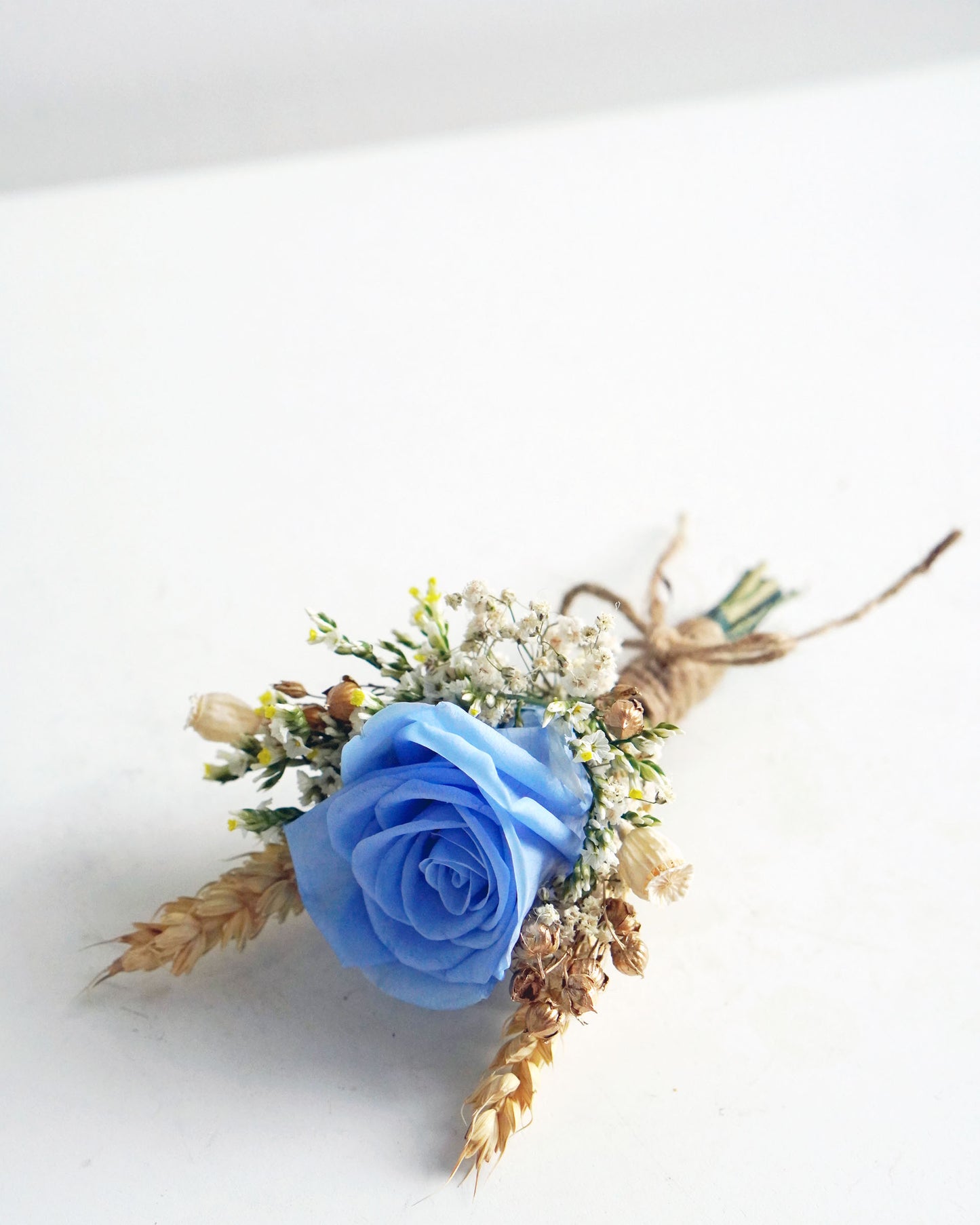 Boutonniere - Preserved Blue Rose