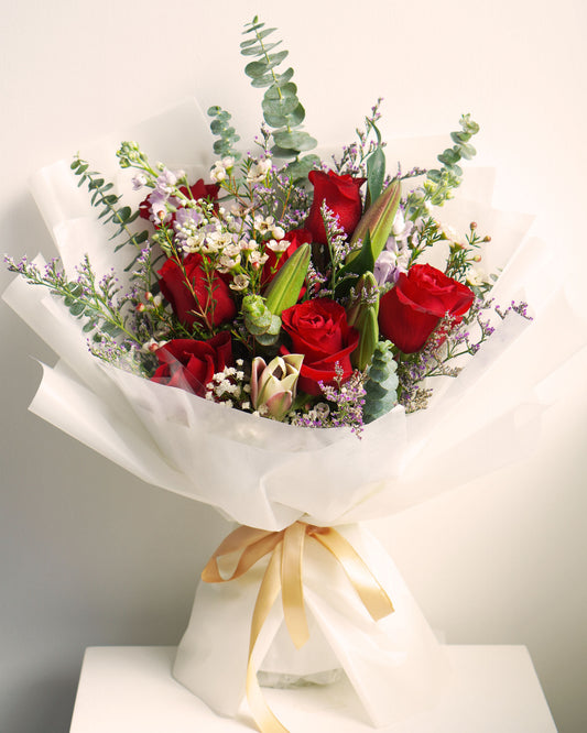 Rose Flower Bouquet - Lilies & Roses