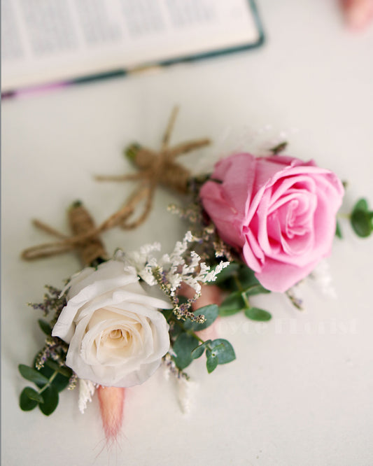 Boutonnieres - Preserved White Rose