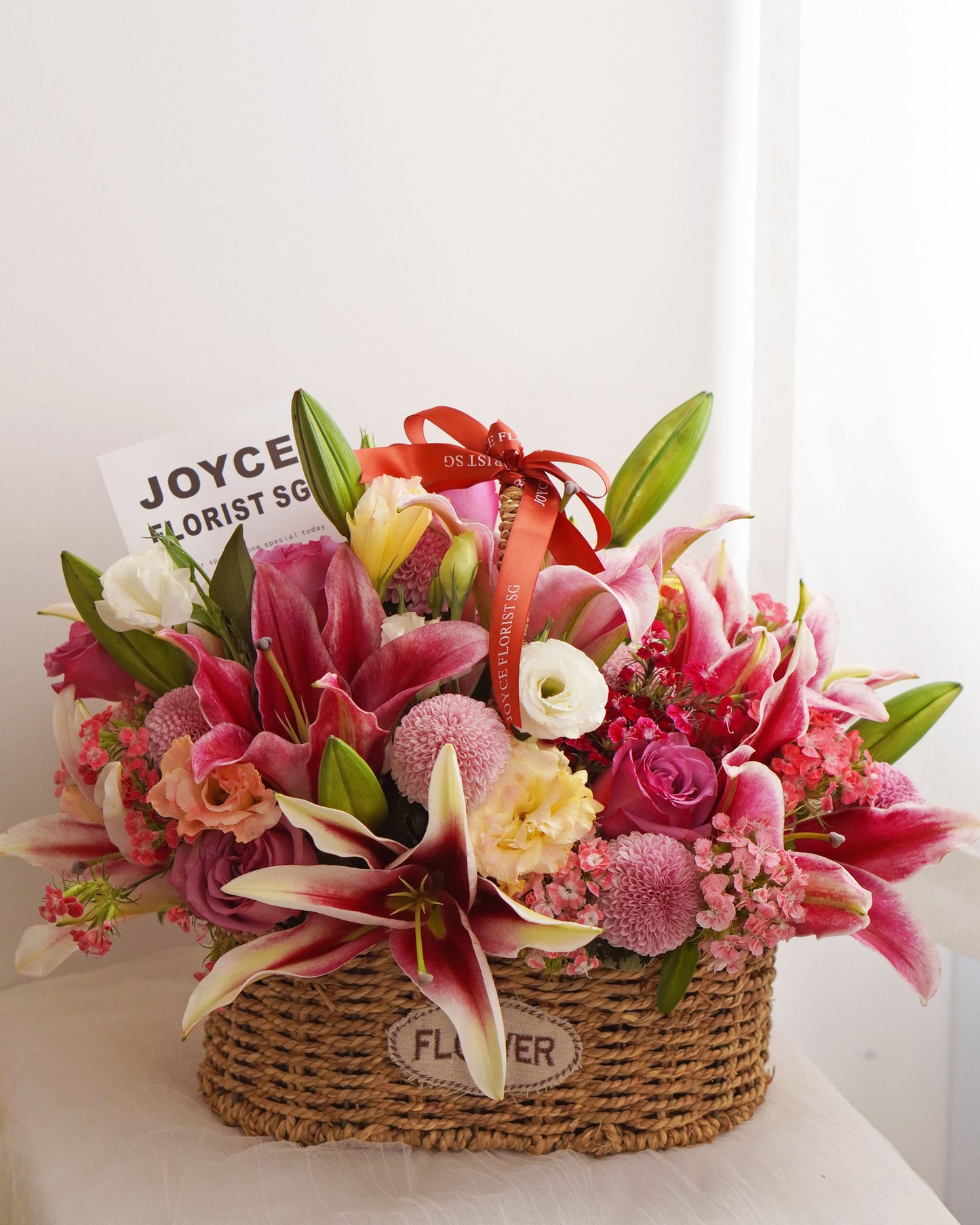 Flower Bloom Basket - Classic Lily & Rose